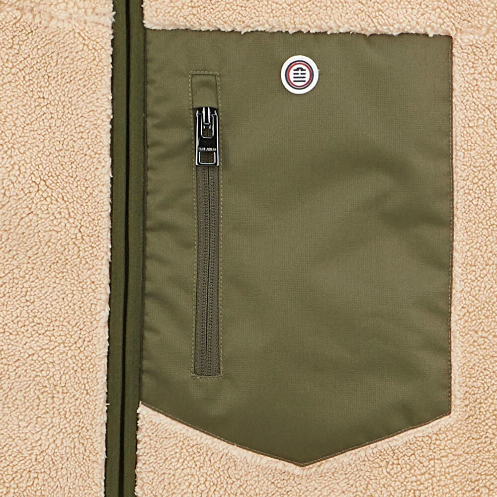 Montreal Sleeveless Fleece Vest: Beige