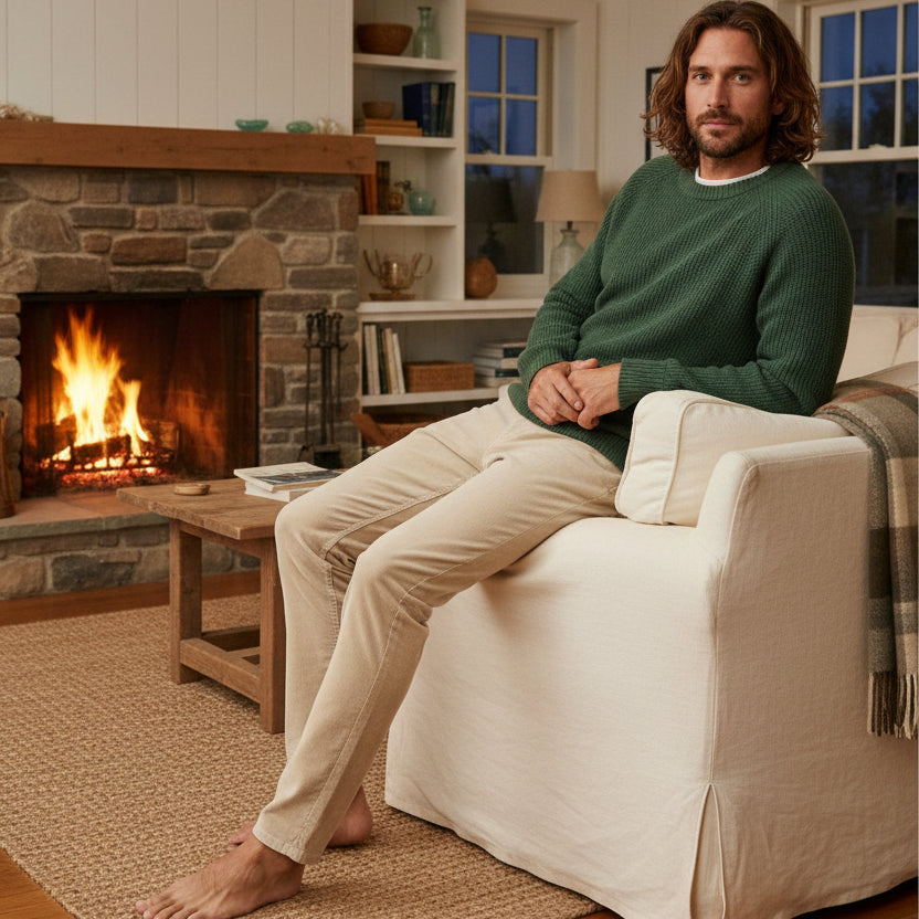 330 Tapered Corduroy Pant: Ecru