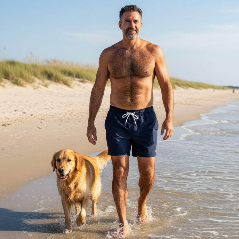 Solid Swim Trunk: Dark Navy