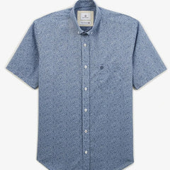 Floral Outline Shirt S/S: Storm Blue