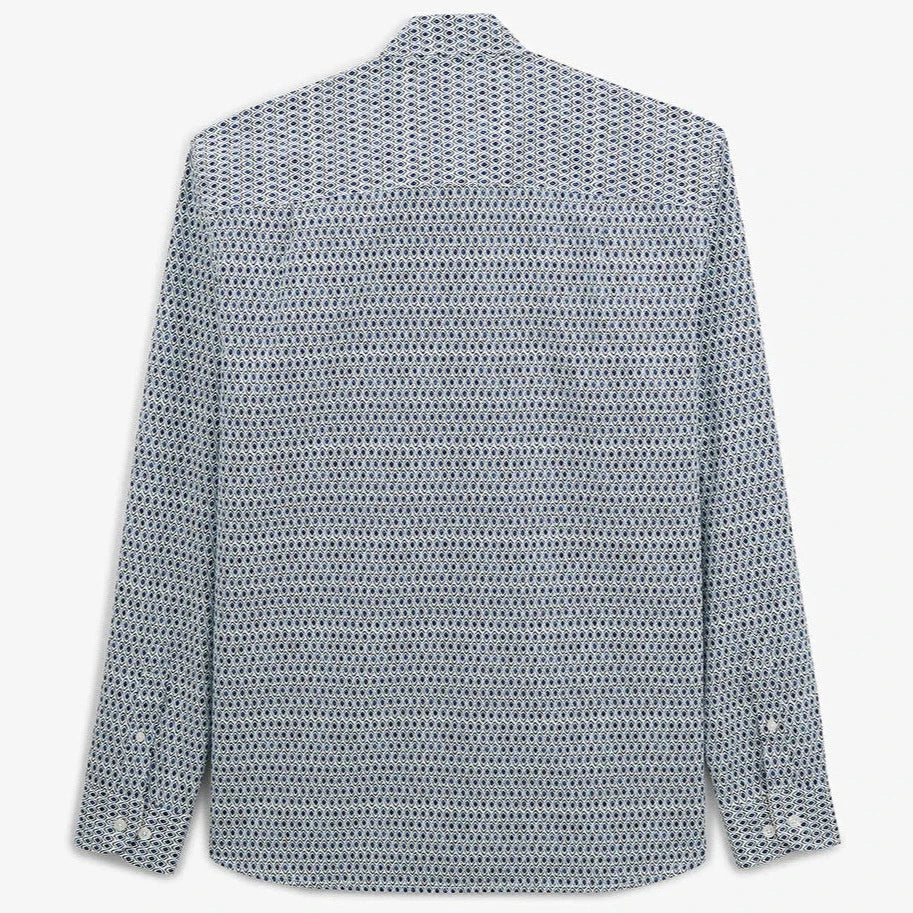 Tribal Print Shirt L/S: Naval Blue