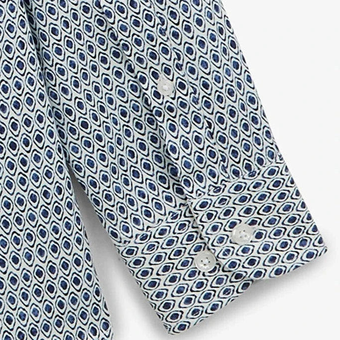 Tribal Print Shirt L/S: Naval Blue