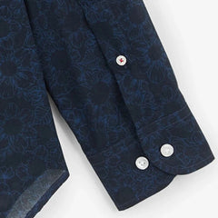 Tonal Bloom Print Shirt L/S: Dark Blue
