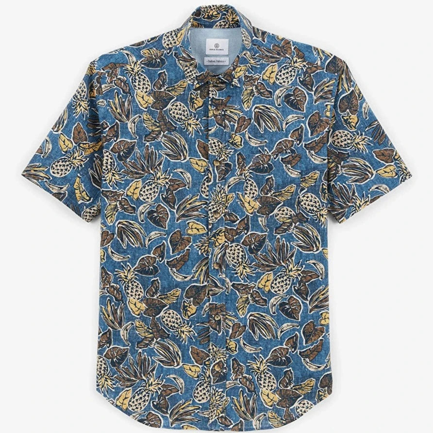 Bahamas Print Shirt S/S: Emerald