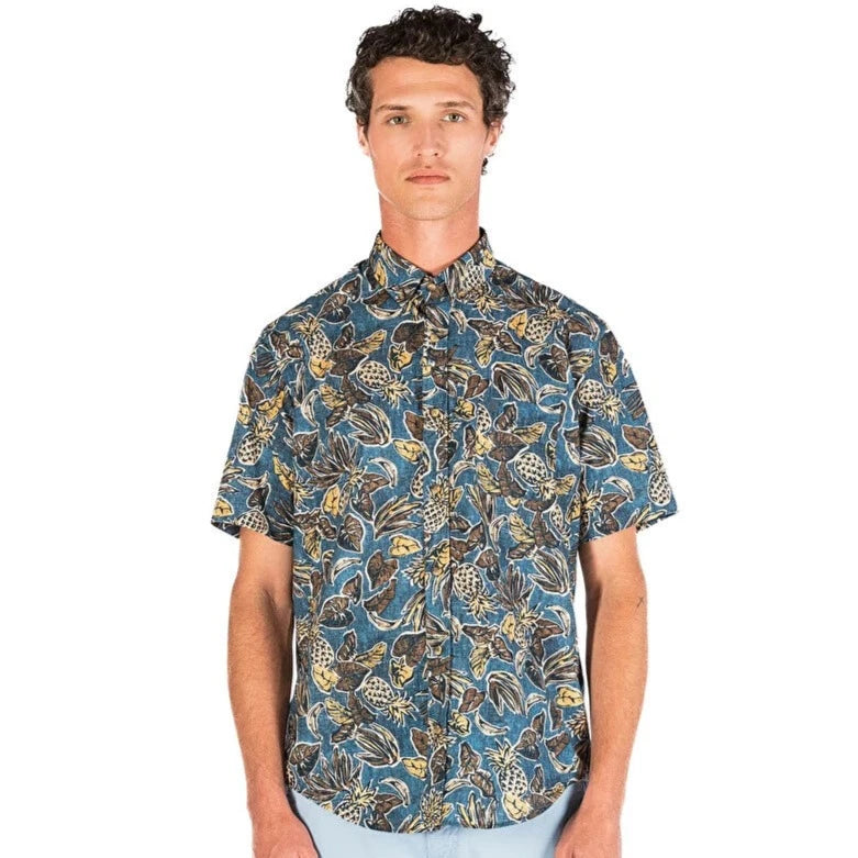 Bahamas Print Shirt S/S: Emerald