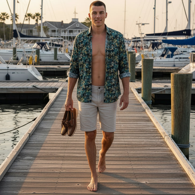 Amazon Print Shirt L/S: Military Green