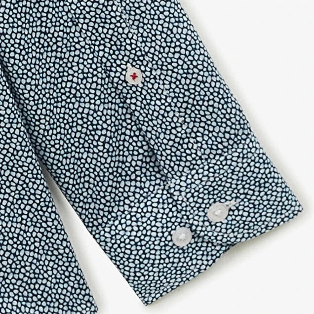 Mini-Pebble Print Shirt L/S: Midnight