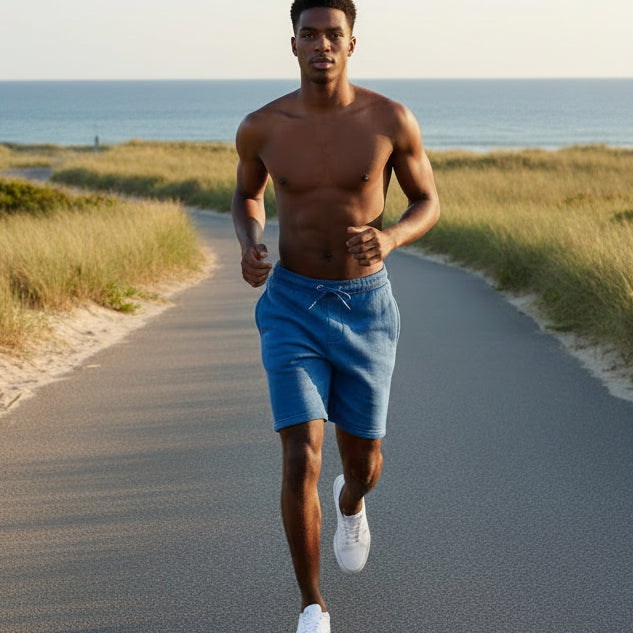 Fleece Short: Blue Work