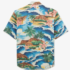 Hawaiian Print Shirt S/S: Blue