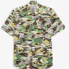 Leaf Print Shirt S/S: Yuzu Yellow