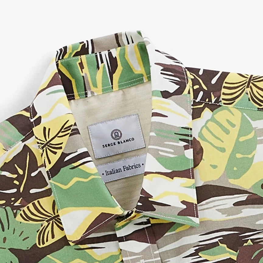 Leaf Print Shirt S/S: Yuzu Yellow