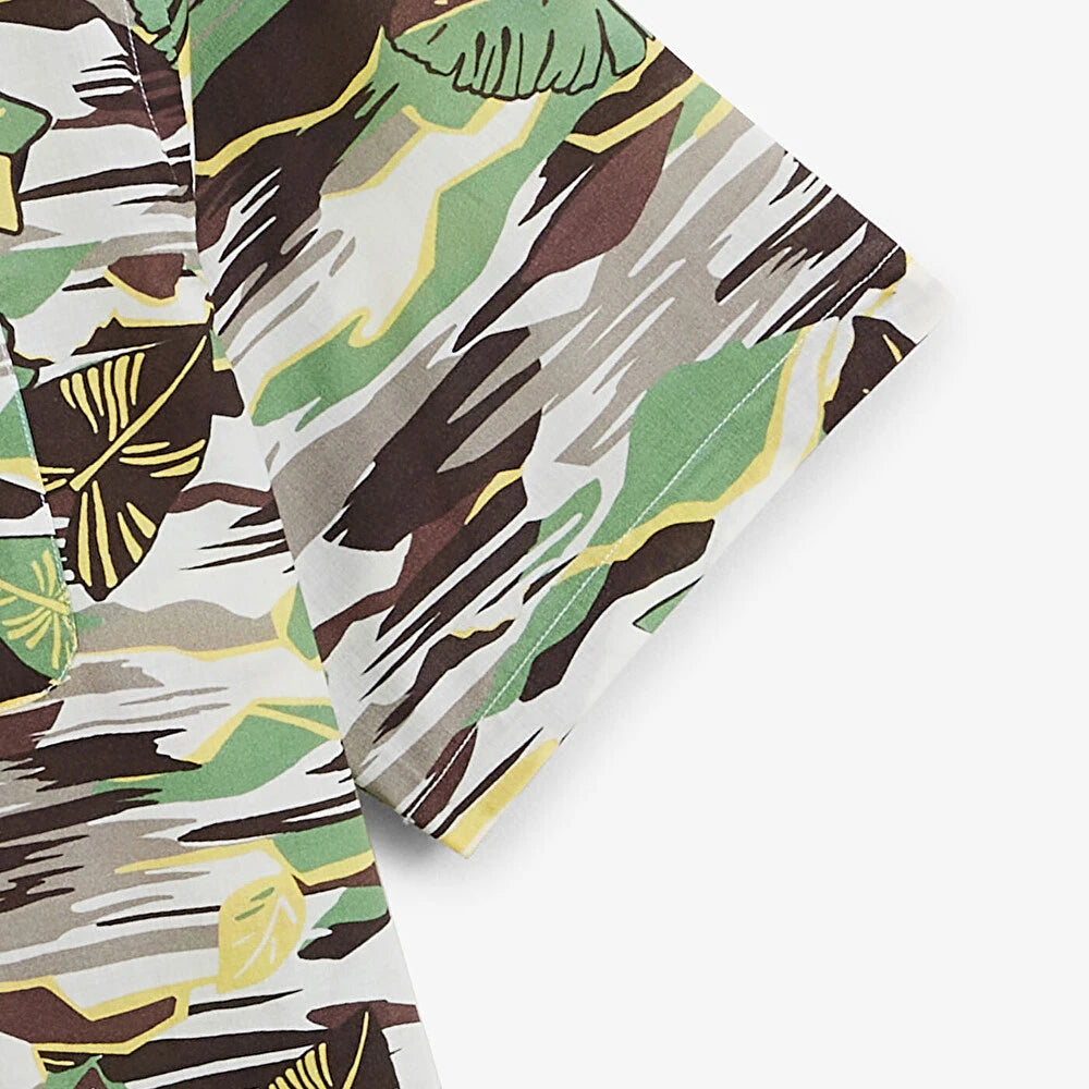 Leaf Print Shirt S/S: Yuzu Yellow