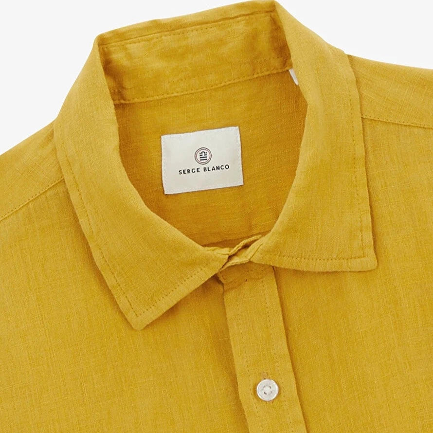 Solid Linen Shirt S/S: Gold