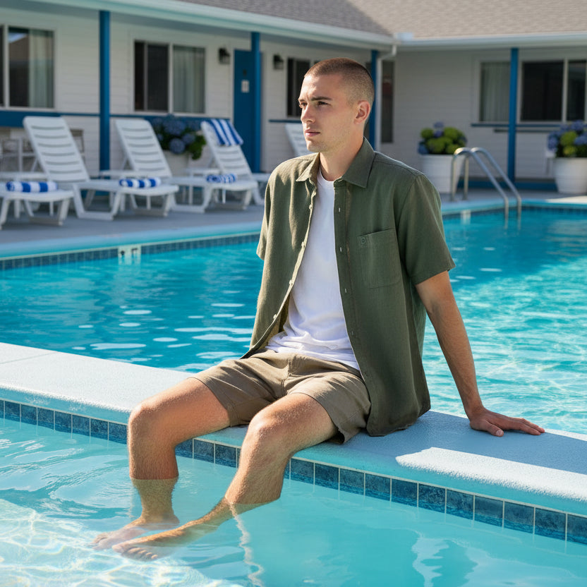 Solid Linen Shirt S/S: Avacodo