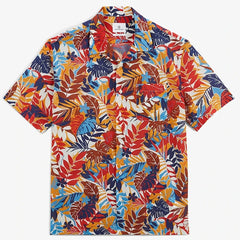 Tropical Leaf Camp Shirt S/S:Apricot
