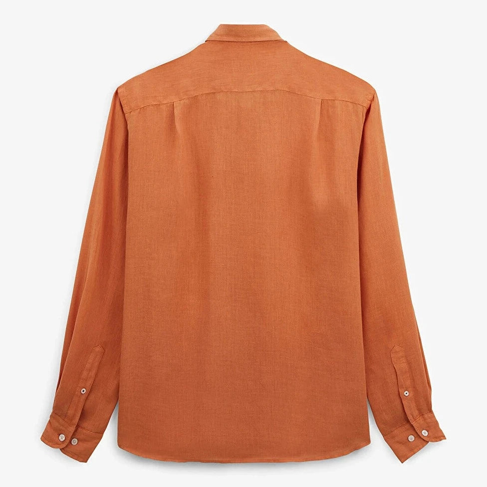 Solid Linen Shirt L/S: Orange