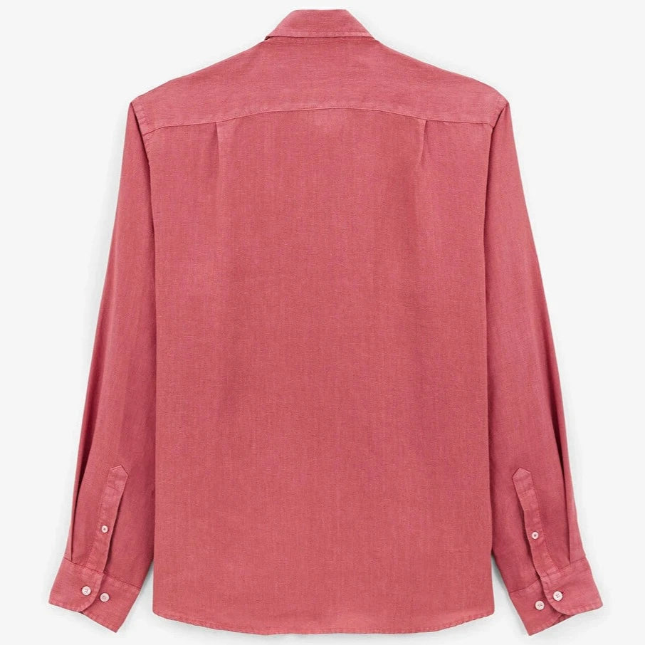 Solid Linen Shirt L/S: Red
