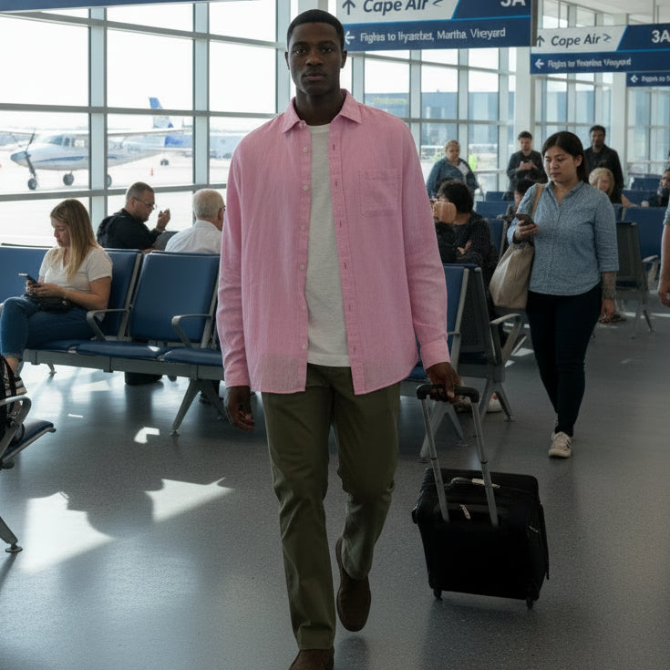 Solid Linen Shirt L/S: Lilac