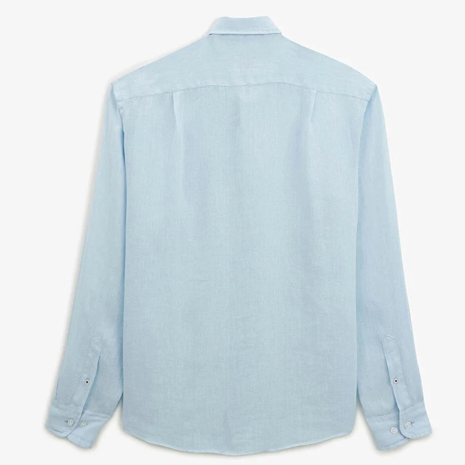 Solid Linen Shirt L/S: Cristal Blue