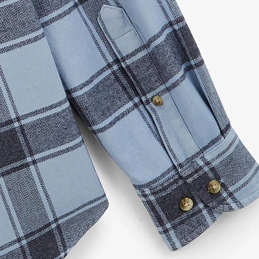 Tonal Flannel Plaid Shirt L/S: Aviator Blue