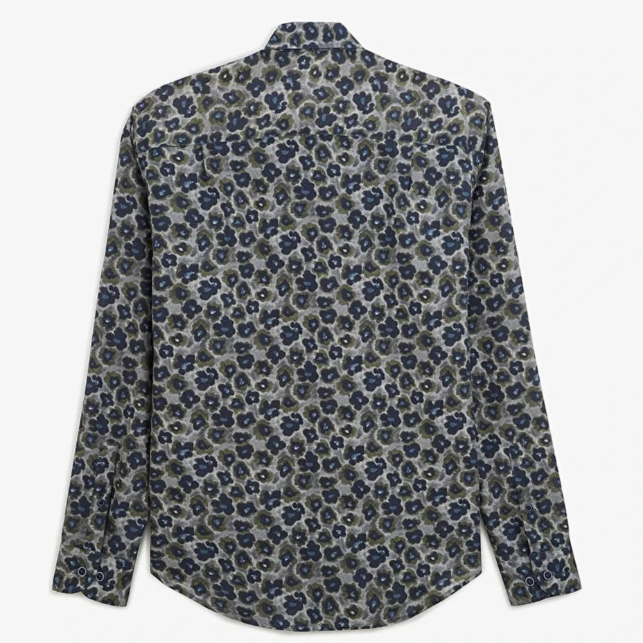 Poppies Print Shirt L/S: Dark Grey
