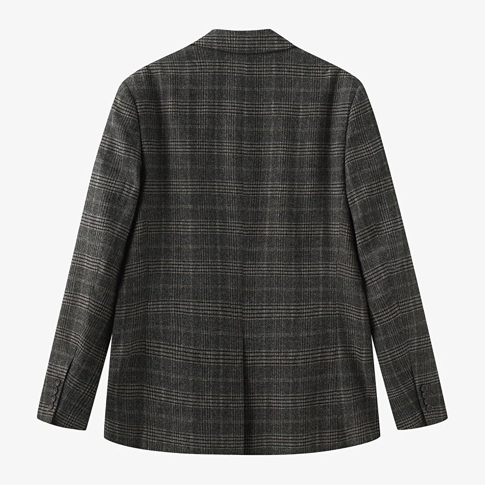 Simon Plaid Blazer: Charcoal