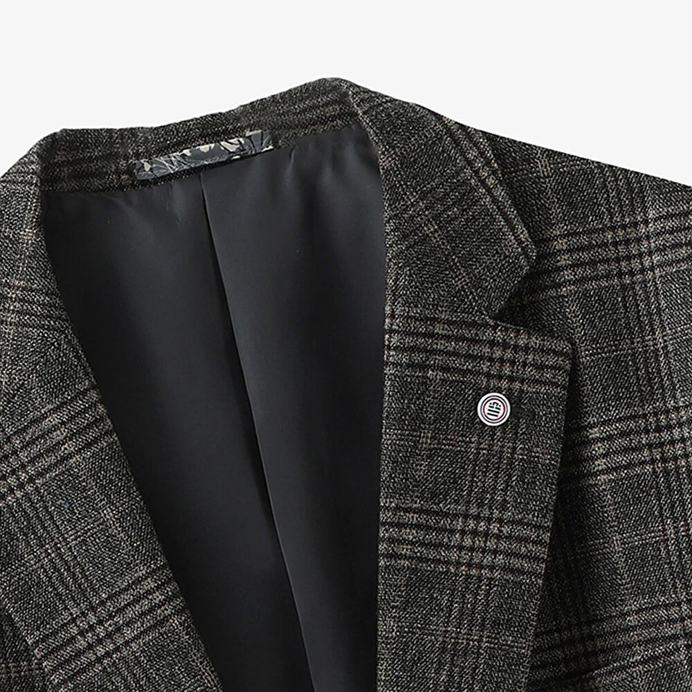 Simon Plaid Blazer: Charcoal