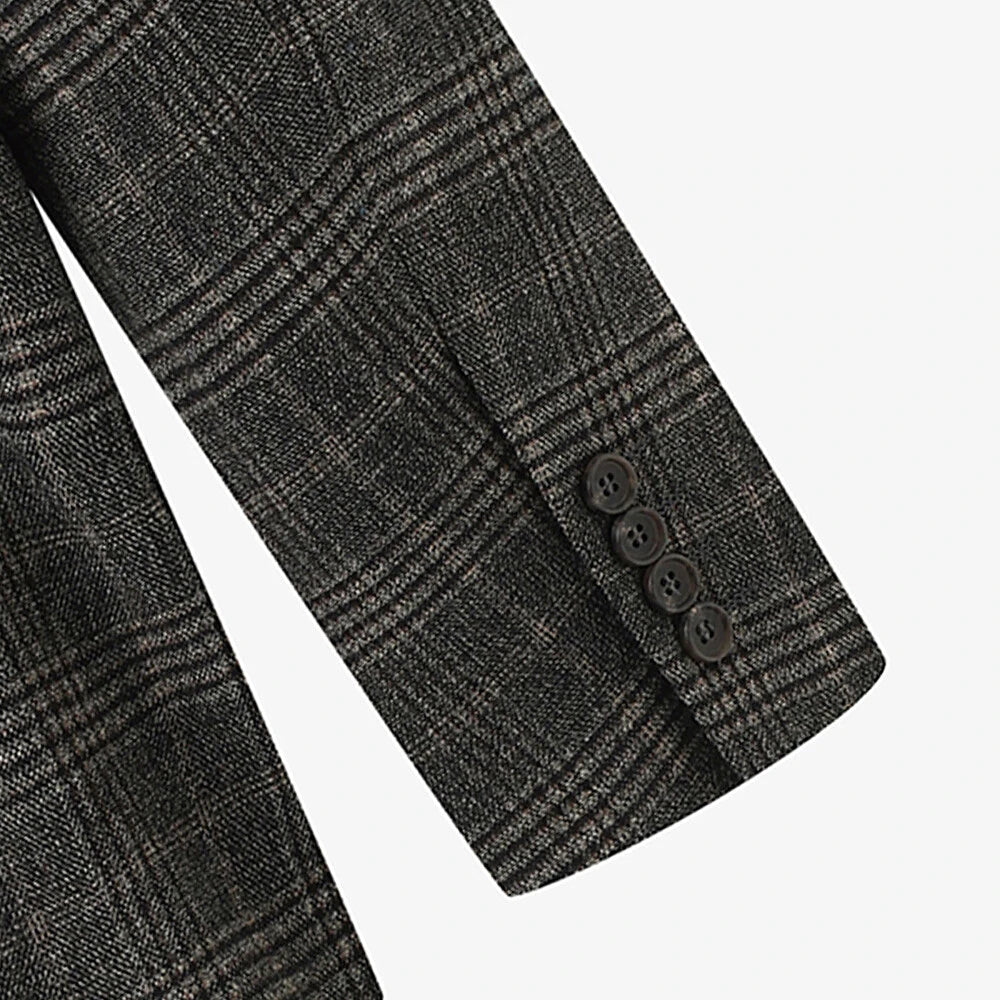 Simon Plaid Blazer: Charcoal