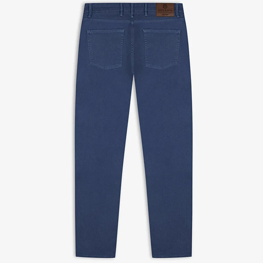 Tapered Stretch Denim: Indigo Blue