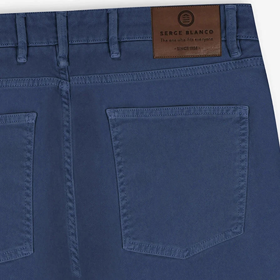 Tapered Stretch Denim: Indigo Blue