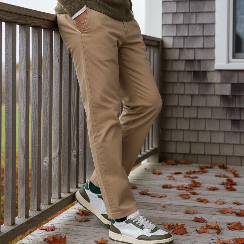 City Satin Chino Pant: Sauge Green