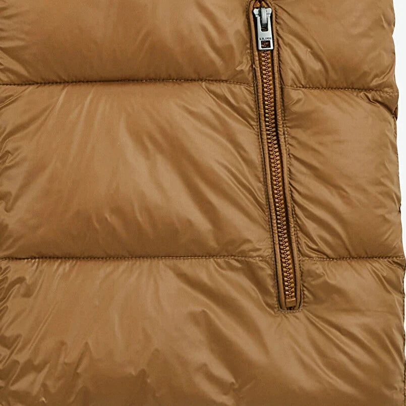 Daman Sleeveless Hooded Puffer Jacket: Natural