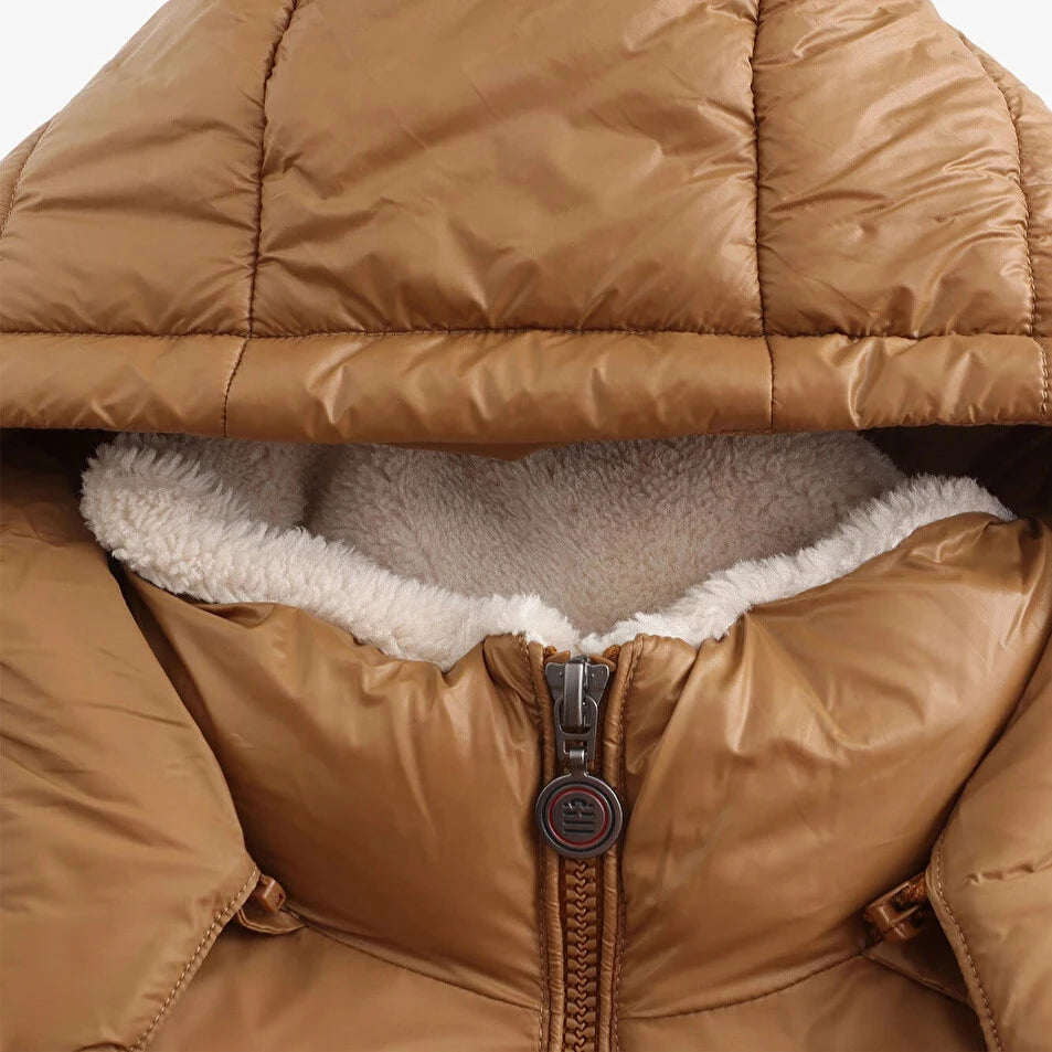 Daman Sleeveless Hooded Puffer Jacket: Natural