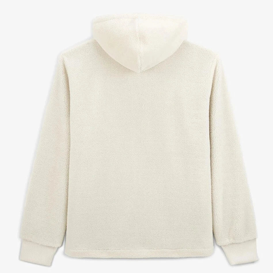 Dominik Hooded Fleece Jacket: Off White