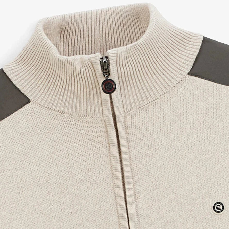 Mino Quarter Zip Sweater: Beige