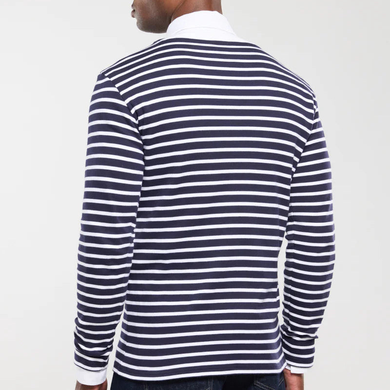 Brenton Striped Shirt L/S: Navy/White