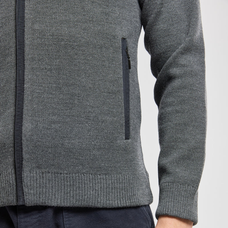 Full Zip Cardigan L/S: Grey