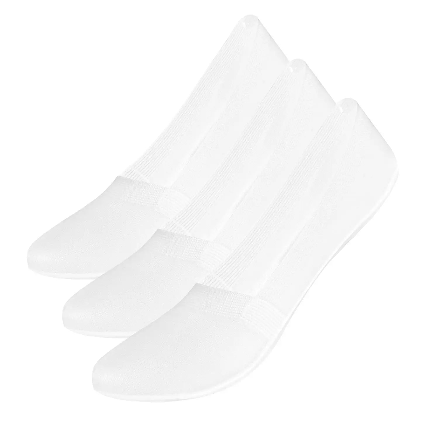 Non-Slip No Show Socks: White