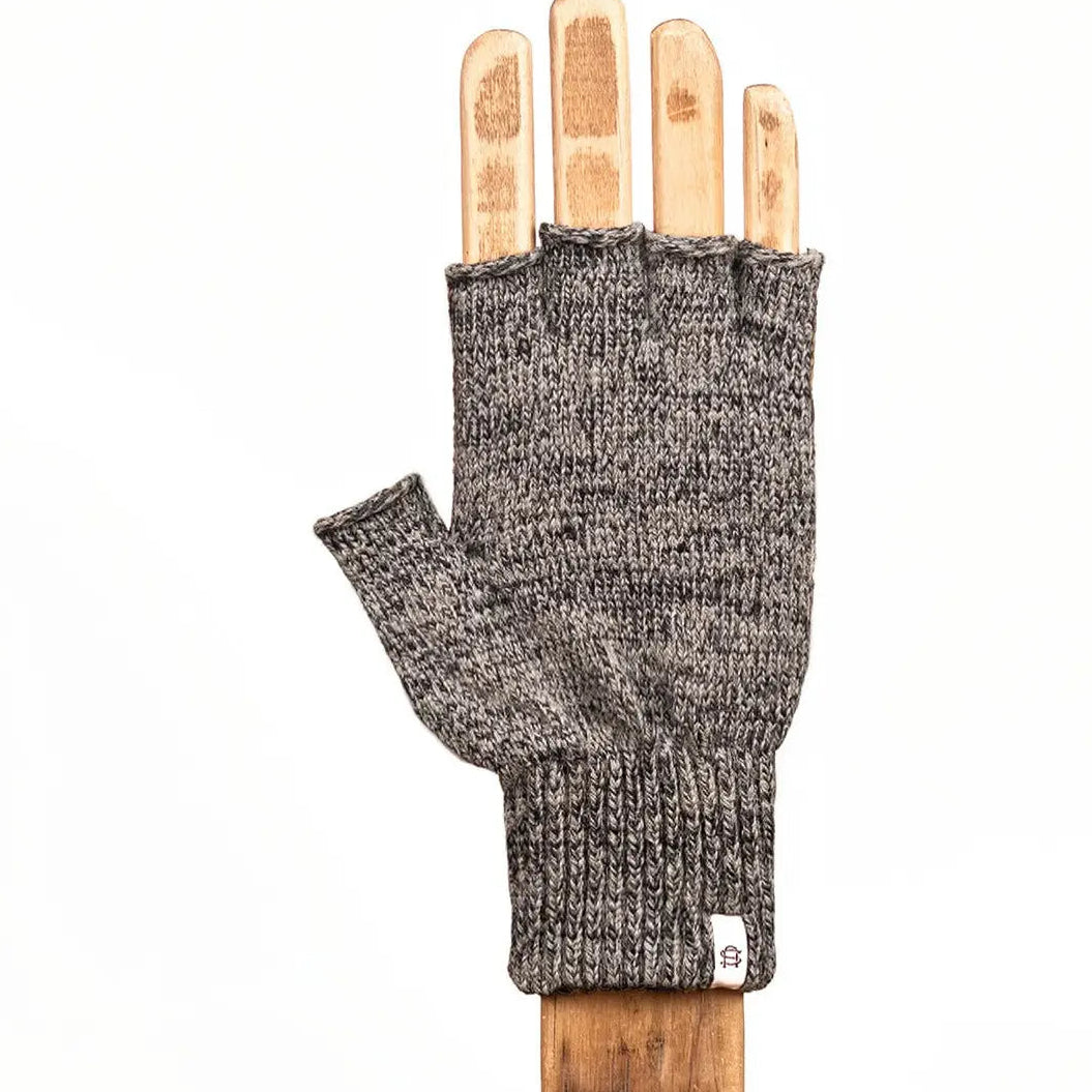 Wool Fingerless Glove: Charcoal