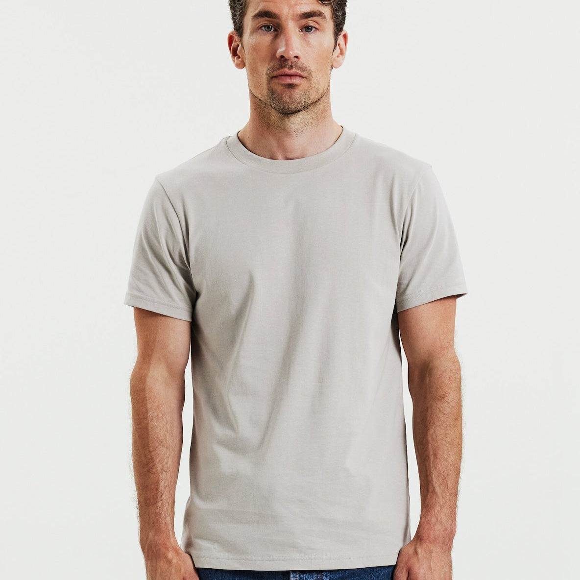 Crew Neck Tee S/S: Greige