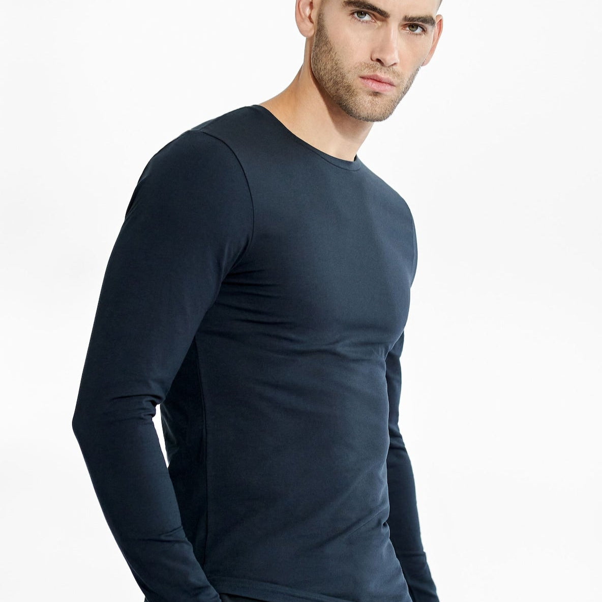 Long Sleeve Crew-Neck: Dark Navy