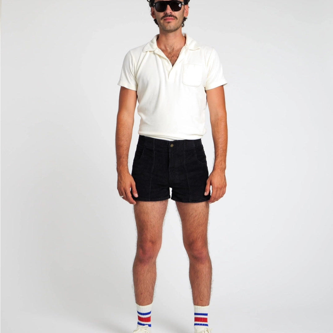 Stretch Corduroy Short: Black