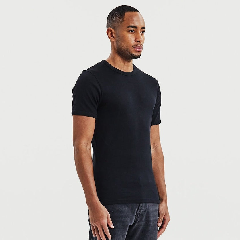Ribbed Tee S/S: Black