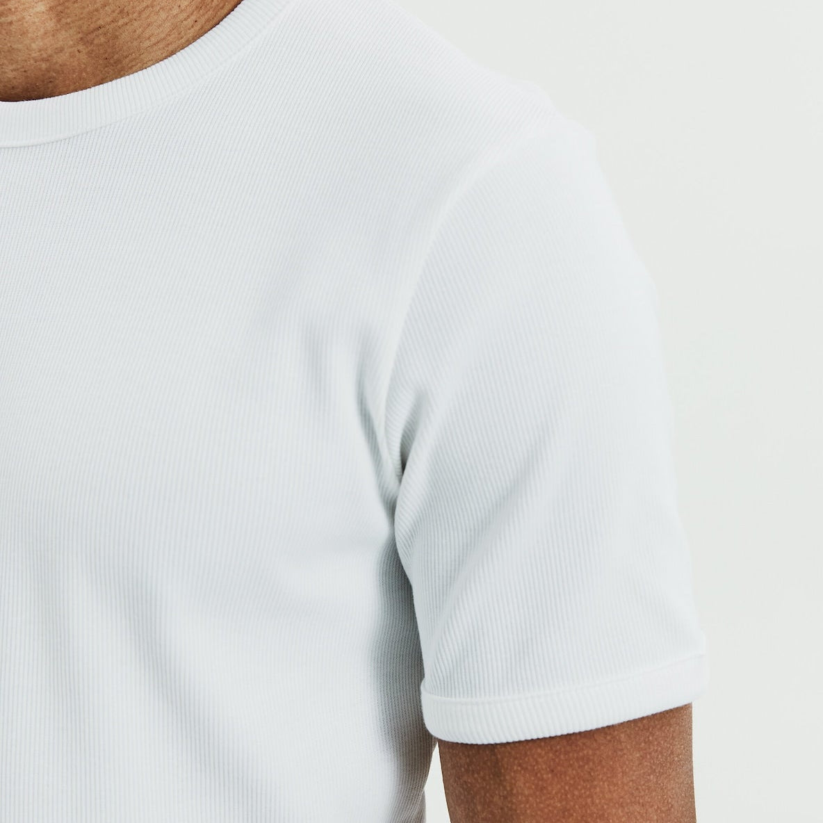 Ribbed Tee S/S: White