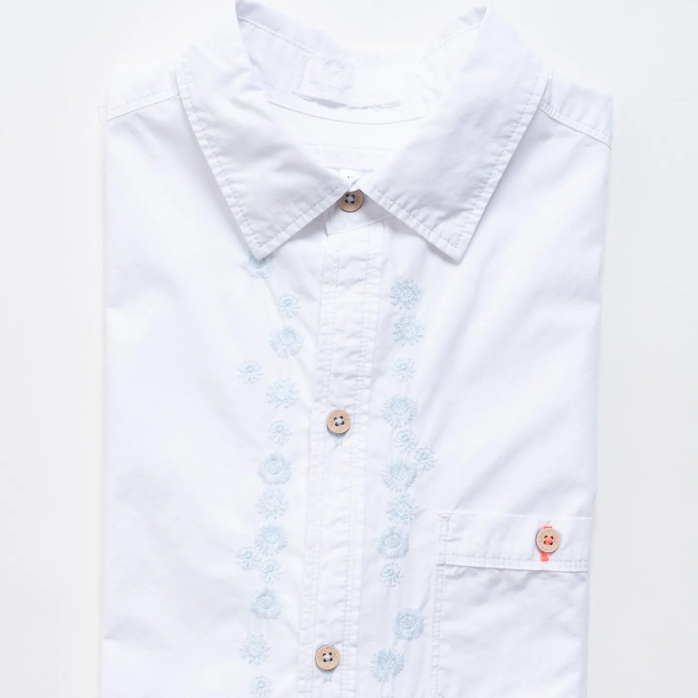 Embroidered El Shirt S/S: White