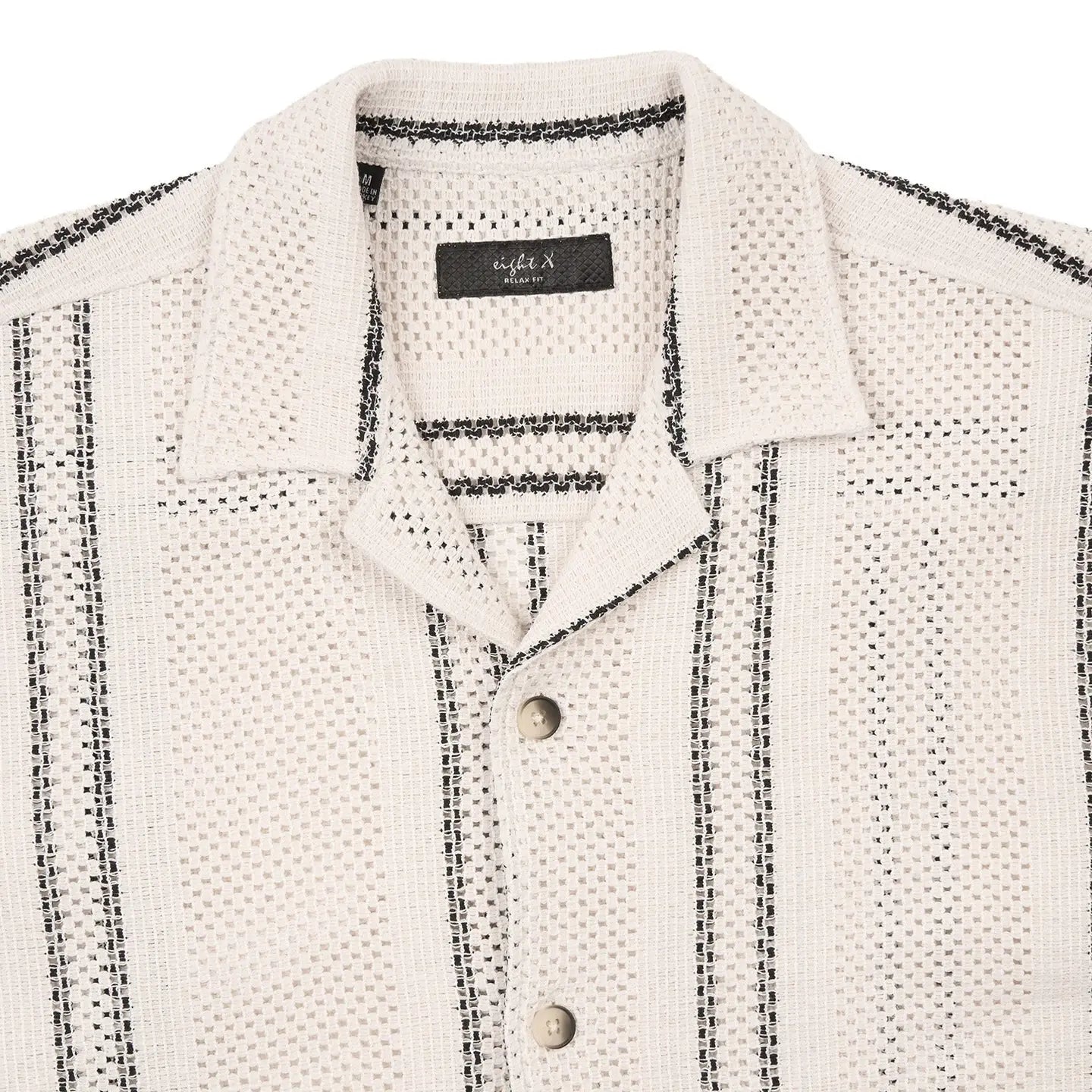 Open Guage Crochet Shirt S/S: Beige