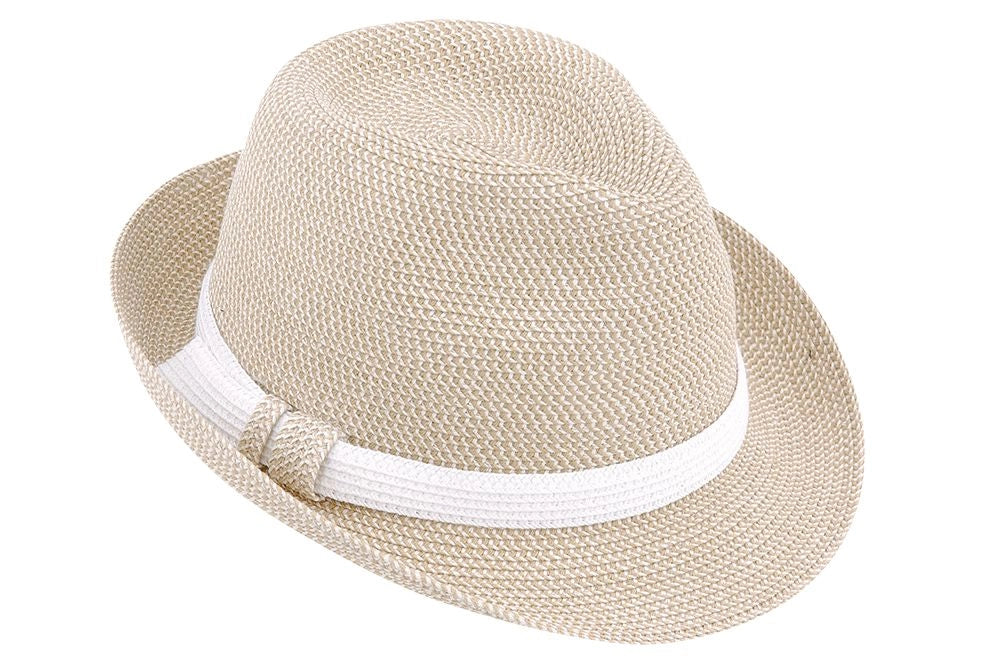 Fedora Hat: White Tweed