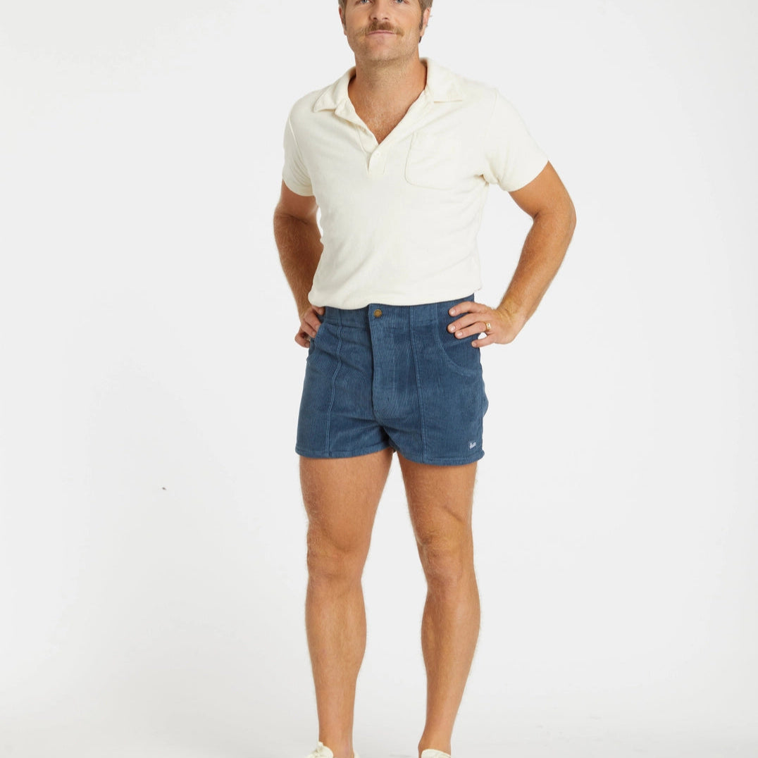 Stretch Corduroy Short: Navy