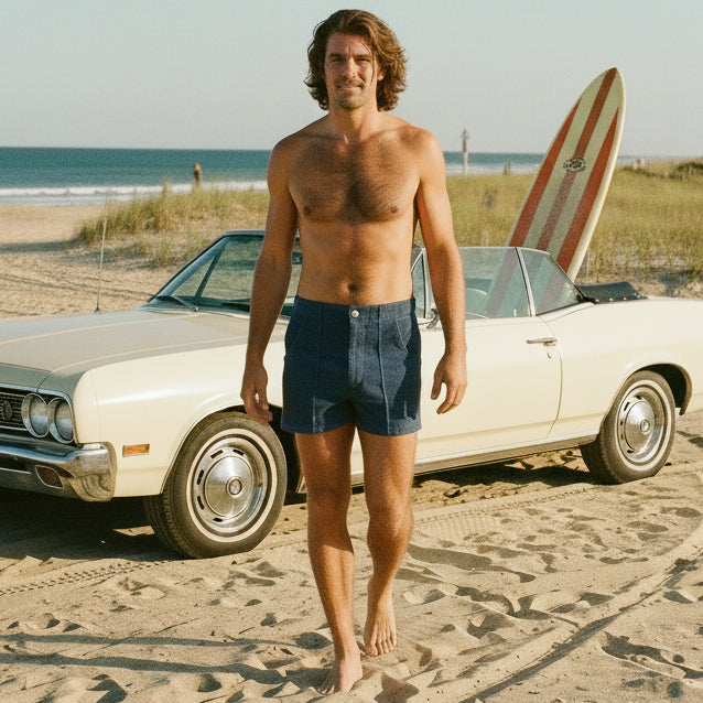 Stretch Corduroy Short: Navy