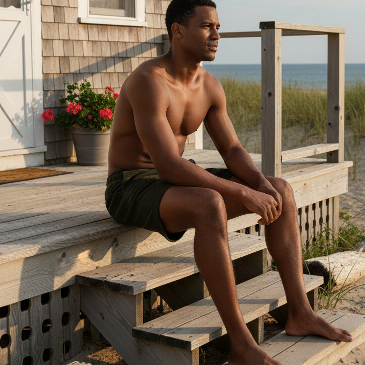 Terry Shorts: Army Green